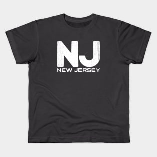 NJ New Jersey State Vintage Typography Kids T-Shirt